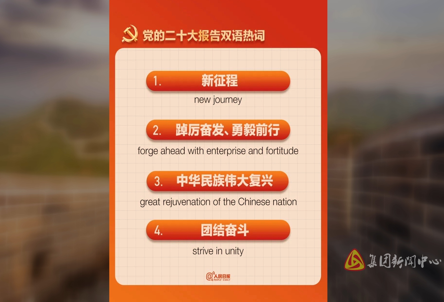 党的二十大报告双语热词